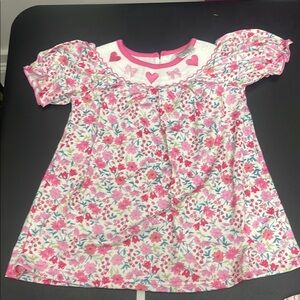 Smocked brand new 2 4 Floral Pink Dress with Heart Accents